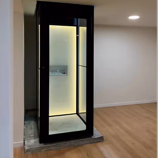 Advanced elevator interior with modern control panel